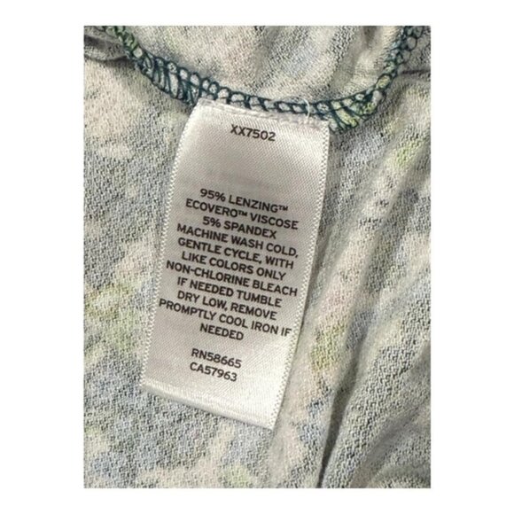 BP Dress Womens XL Blue Green Floral Long Sleeve V Neck Stretch Boho Casual - Picture 11 of 11